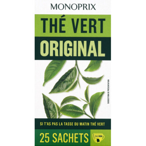 Monoprix Thé Vert Original 25 Sachets 40g