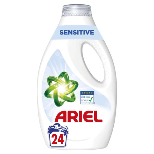 Ariel sensitive lessive liquide peaux 24 lavages 1.08l