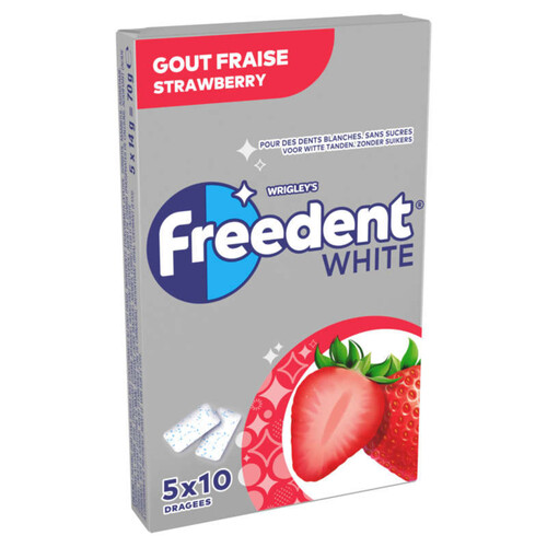 Freedent White Chewing Gum à La Fraise Sans Sucres 70g