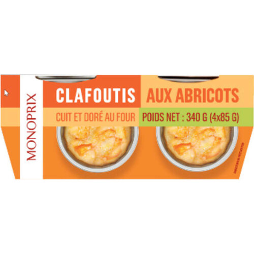 Monoprix clafoutis abricot 4x85g