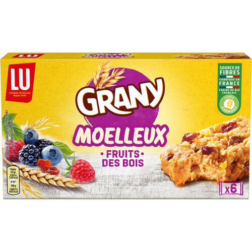 Lu Grany Moelleux Barres de Céréales Fruits des Bois 192g
