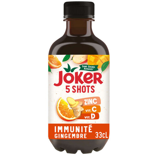 Joker Shots Jus De Fruits Et Gingembre Immunité 33Cl