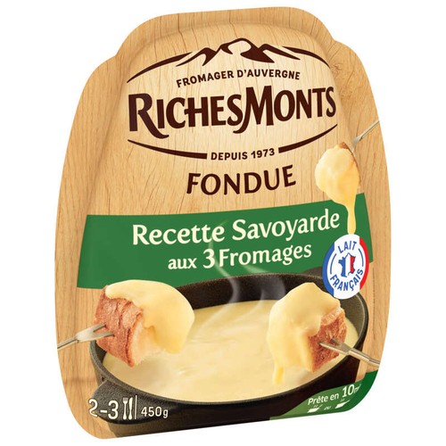 RichesMonts Fondue savoyarde aux 3 fromages (tomme, emmental et conté) 450g