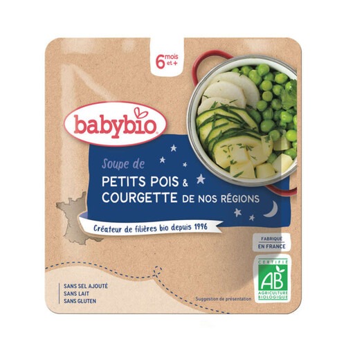 Babybio Soupe de Petits pois Courgettes de Provence 190g
