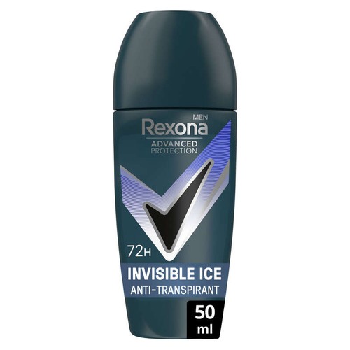 Rexona Men Déodorant Homme Bille Anti-Transpirant 72H Invisible Ice 50ml