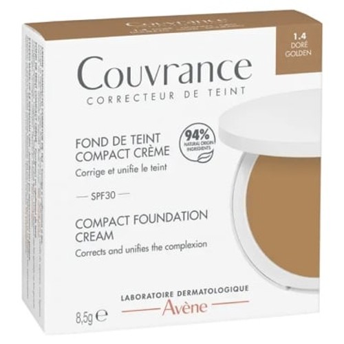 Avène Eau Thermale Couvrance Fond de Teint Compact SPF30 Teinte 1.4 Doré 8,5g
