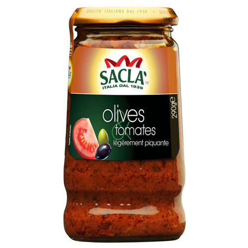 Sacla Sauce Olives Et Tomates, Légèrement Piquante 290G..