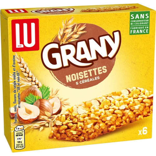 Lu Grany Barres de Céréales Noisettes 5 Céréales 138g