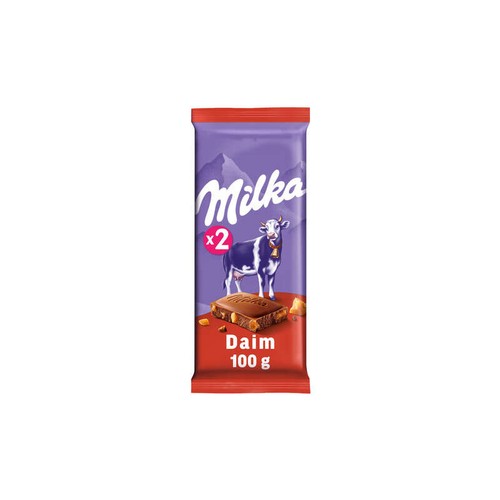 Milka Tablette Chocolat Au Lait Et Éclats De Daim 2x100g