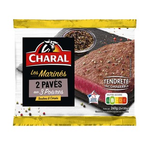 Charal Les Marinés Pave de Bœuf Tendre & Corsés aux 3 Poivres 2x130g