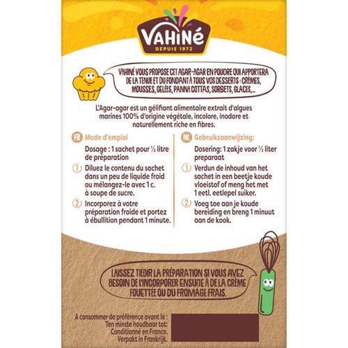 Vahiné Agar-agar gélifiant végétal 8g