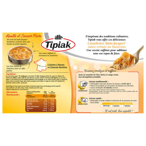 Tipiak Cassolet St Jacq 220G