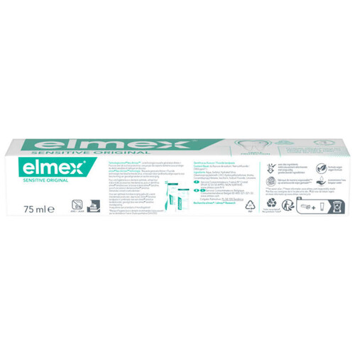 Elmex Dentifrices Sensitive Dents Sensibles 0% colorant 75ml