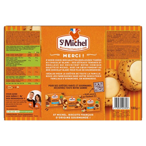 St Michel Galette moelleuse tigrée Chocolat blanc 180g