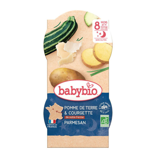 Babybio Bol Bonne Nuit Pomme de Terre Courgette Parmesan 2X200g