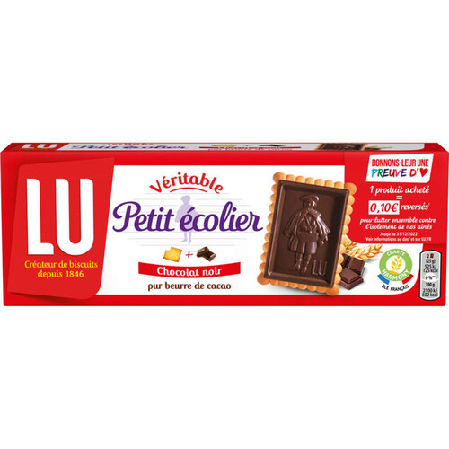 Lu Petit Ecolier Petit Beurre Biscuits nappés au Chocolat Noir 150g