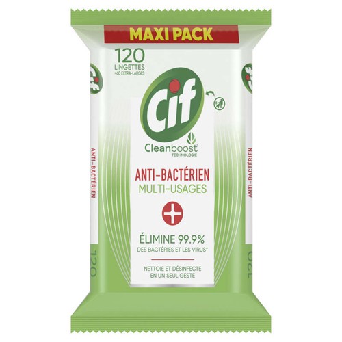 Cif Lingette Multi-Usage Antibactérien Paquet x120