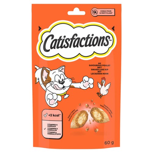 Catisfactions Friandises au poulet pour chat et chaton 60g