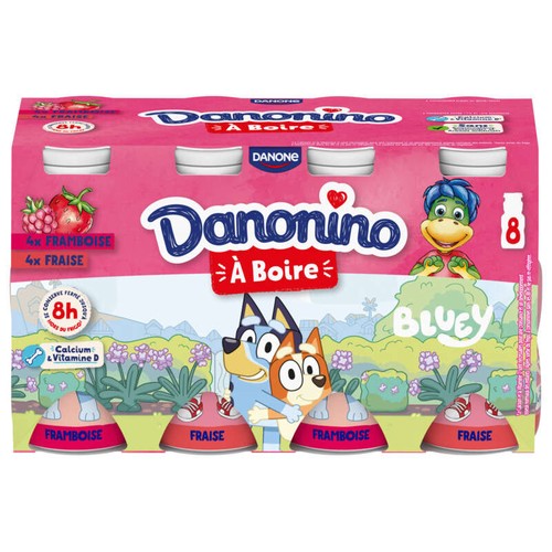Danonino Yaourt à boire fraise framboise 8x100g