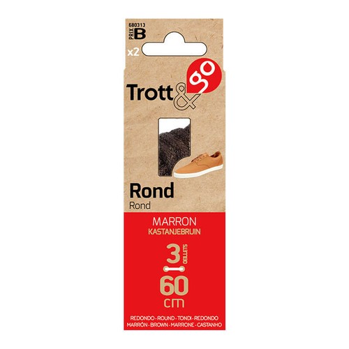 La Brosse Et Dupont Lacets Ronds Marron 60cm 2 Paires