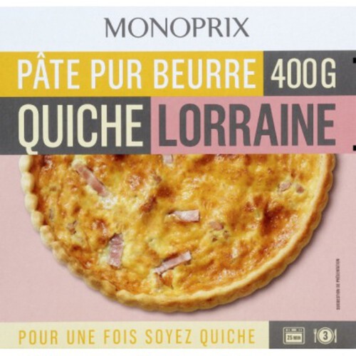 Monoprix Quiche Lorraine Pâte Pur Beurre 400G