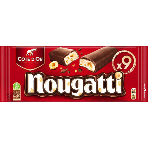 Côte d'Or Nougatti Barres Chocolatées au Lait et Nougat 9x30g