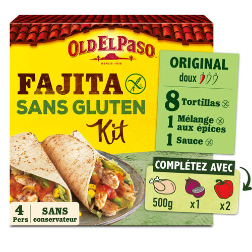 Old El Paso Kit Fajitas Sans Gluten 462g