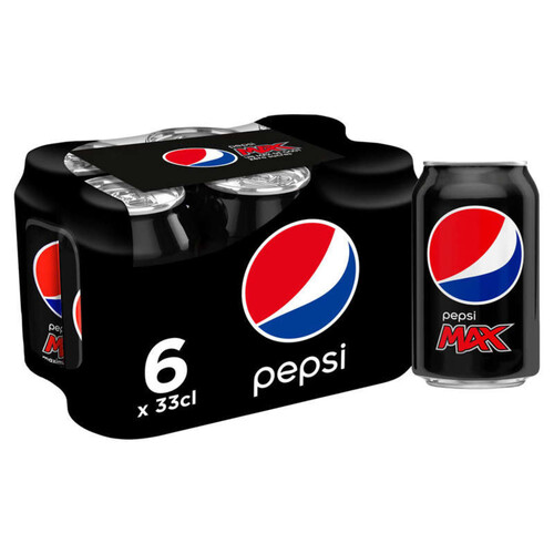 Pepsi - Soda zero sucres au cola - Les 6 canettes de 33cl