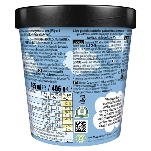 Ben & Jerry's Glace Pot Half Baked 406g
