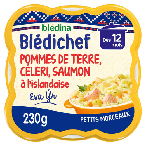 Blédichef Ecrasé de Pommes de Terre, Céleri, Saumon à l'islandaise dès 12 mois 230g