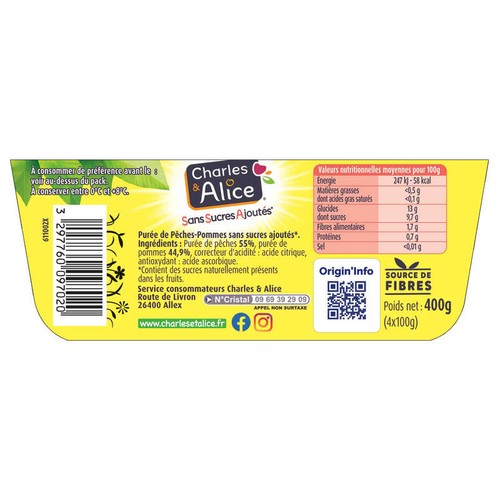 Charles & Alice Pomme pêche 400g