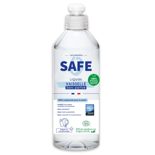 [Par Naturalia] Safe Liquide Vaisselle Ultra Brillance Safe Rpet  (Sans Parfum) 500ml