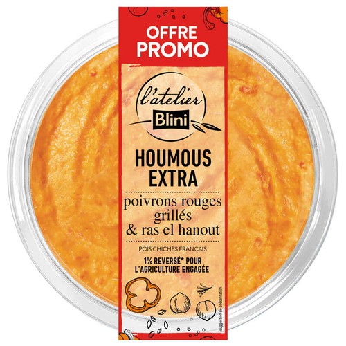 Atelier Blini Houmous Poivrons Offre Promo 215g