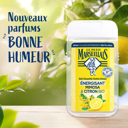 Le Petit Marseillais Gel Douche Énergisant Mimosa Citron Bio 250ml