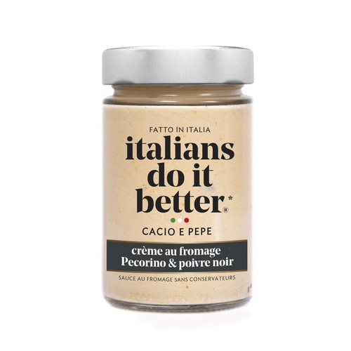 Italians Do It Better Sauce crème Cacio e Pepe, Pecorino Romano AOP et poivre noir 180g