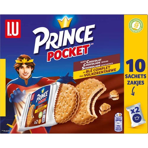 Lu Prince Biscuits fourrés au Chocolat Pocket 400g