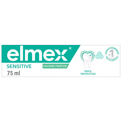 Elmex Dentifrices Dents sensibles nettoyage et fraicheur 0% colorants 75ml