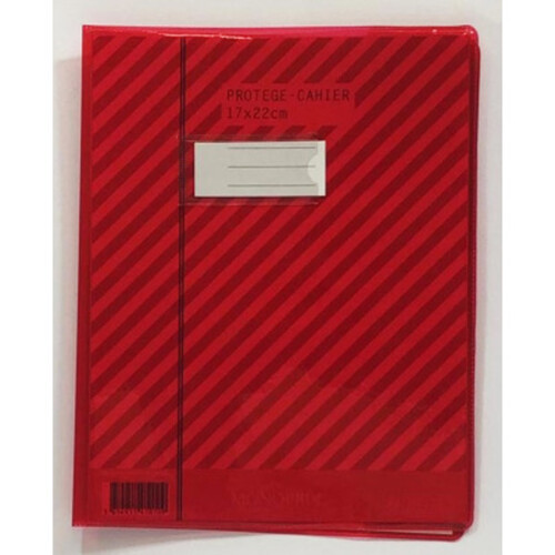 Monoprix Maison Protège cahier rouge 17x22cm