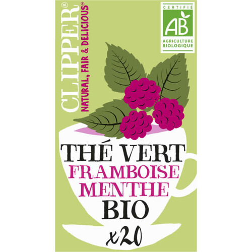 Clipper Splendid Thé Vert Framboise Menthe Bio 20 sachets 36g