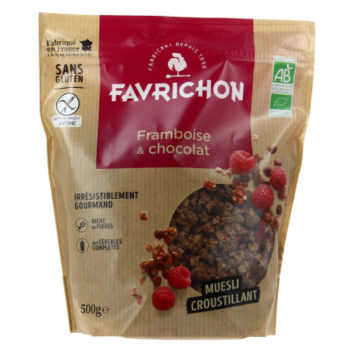 [Par Naturalia] Favrichon Muesli Croustillant Framboise & Chocolat 500G Bio
