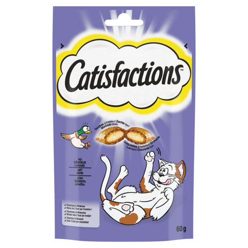 CATISFACTIONS Friandises au canard pour chat et chaton 60g