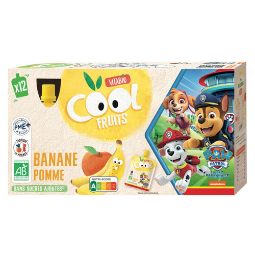 [Par Naturalia Vitabio Cool Fruit Banane Pommes Acérola Sans Sucres Ajoutés 12x90g