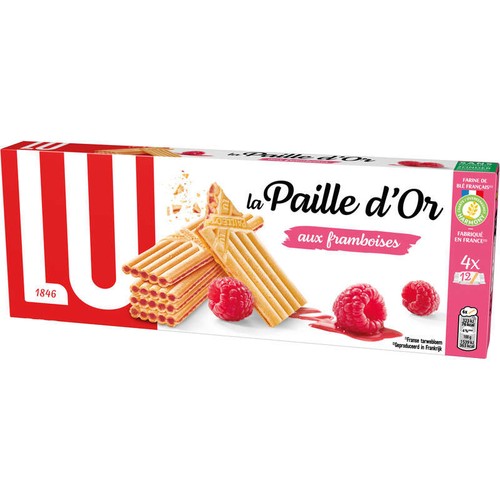 Lu La Paille d'Or Biscuits Gaufrettes aux Framboises 170g