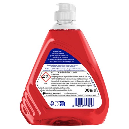 Paic Défi 24H Liquide vaisselle fruits rouges 500ml