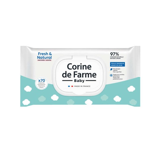 Corine de Farme Lingettes change Fresh & Natural x70