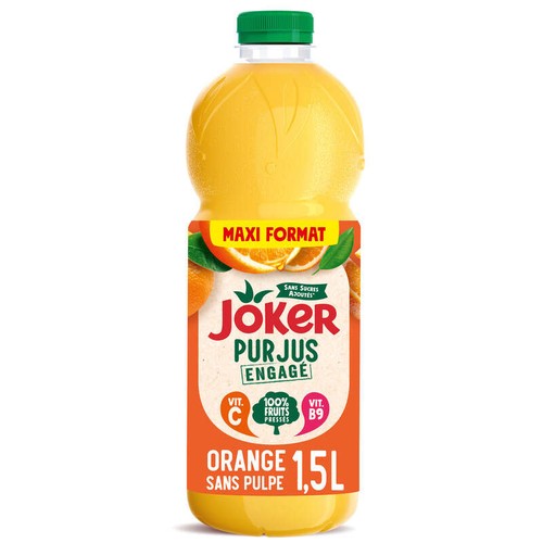 Joker Pur jus d'orange sans pulpe 1,5L