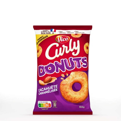 Curly Donuts Cacahuète Caramélisée Sucrée-Salée 100g