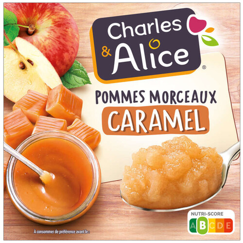 Charles & Alice pommes morceaux caramel 4x 97g