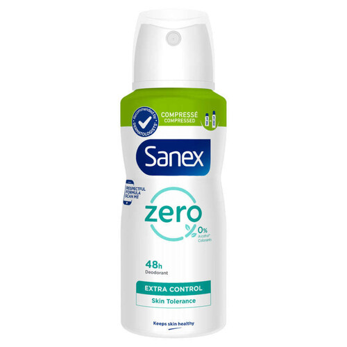 Sanex déodorant spray compressé sans sels d'aluminium zéro 0% 48h 100ml