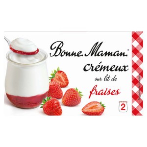 Bonne Maman Yaourt Crémeux/Lit de Fraise 2x125g